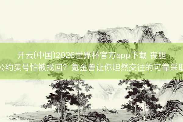 开云(中国)2026世界杯官方app下载 丧胆公约买号怕被找回？氪金兽让你坦然交往的可靠采取