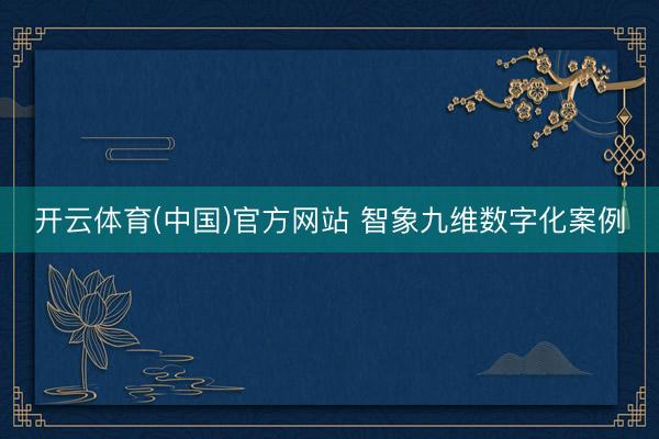 开云体育(中国)官方网站 智象九维数字化案例