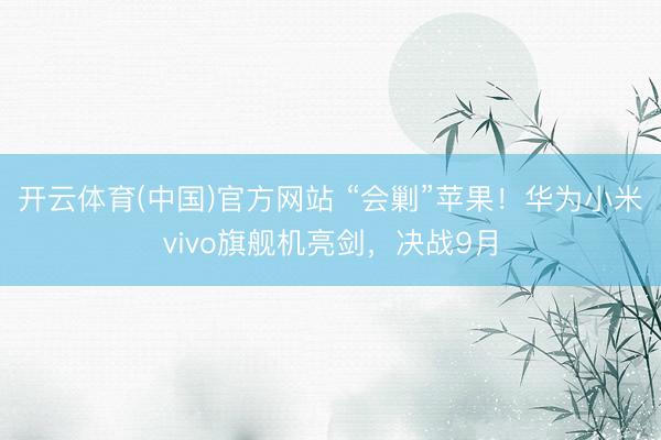 开云体育(中国)官方网站 “会剿”苹果！华为小米vivo旗舰机亮剑，决战9月