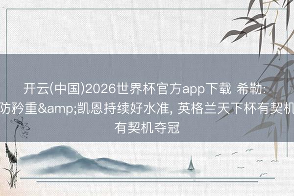 开云(中国)2026世界杯官方app下载 希勒: 若后防矜重&凯恩持续好水准， 英格兰天下杯有契机夺冠